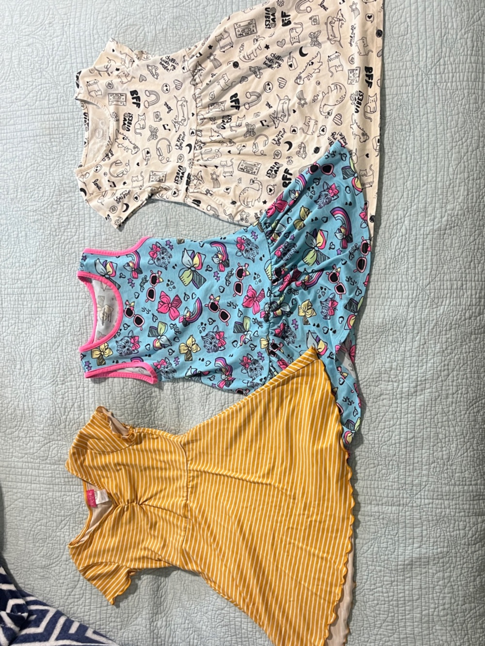 Girls Yellow Striped Fit-and-Flare Summer Dress